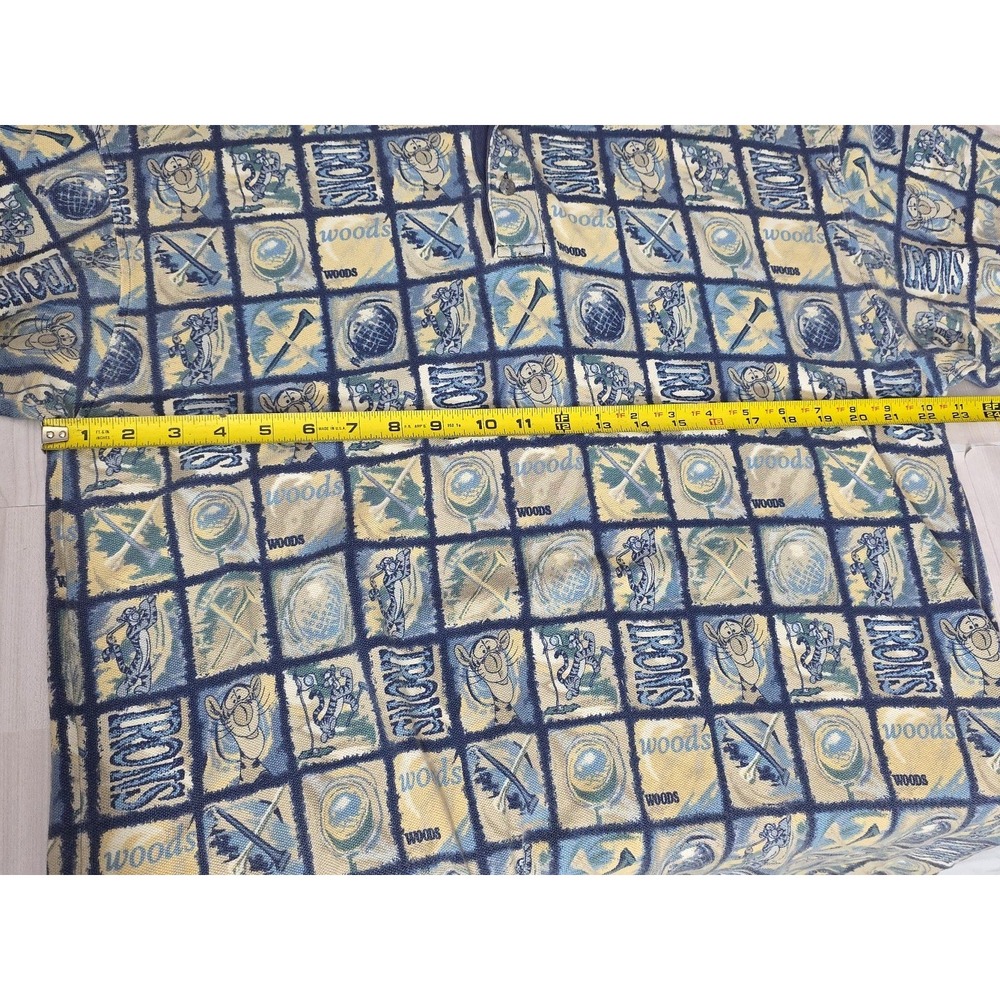 Vintage Disney Tigger Golf Polo – Checkered 'Woods' & 'Irons' – Men's Large 90's - Picture 9 of 16